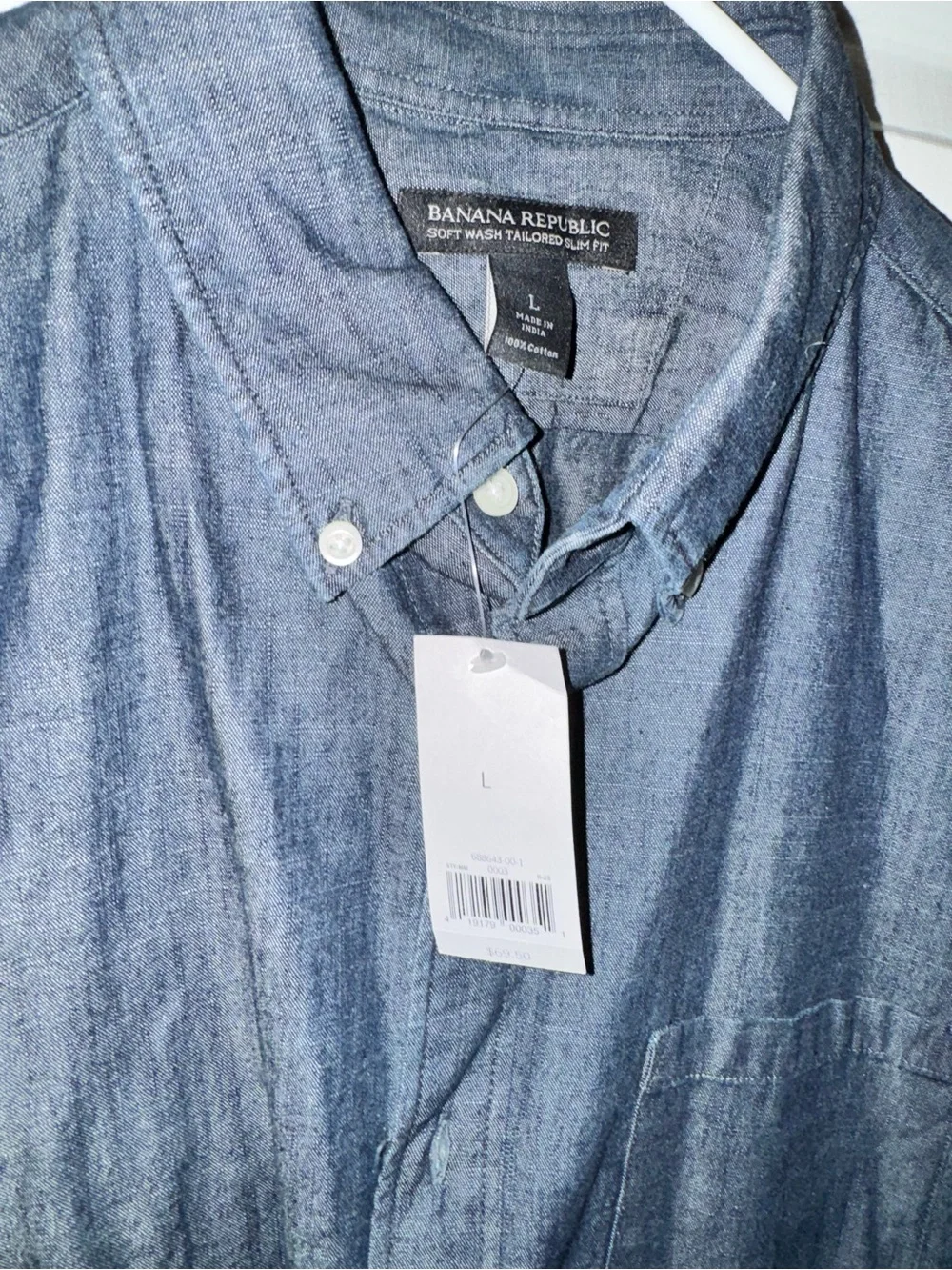 Banana Republic Men's Button-Down Chambray Shirt - Denim Blue